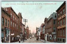 1920's BALTIMORE STREET WEST FROM B & O RAILROAD CUMBERLAND MD COLUMBIA HOTEL picture