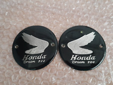 Honda 300 Dream 300 Gas Tank Emblem Badge Silver Pair picture