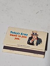 Vtg 1960s Army Recruiter 40-Strike Matchbook Uncle Sam 
