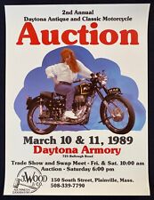 1989 Daytona Antique & Classic Motorcycle Auction Poster 1954 AJS Model 16 picture