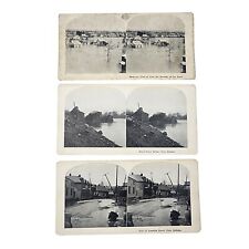 Great Flood of 1913, Peru Indiana, Miami County Lot of 3 Stereoview Cards picture