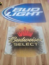  2 Large Bud Light Beer And Budwesier Select Metal Tin Sign 46