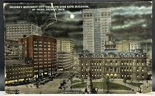 Antique 1914 Detroit MI-Michigan, Soldiers Monument, City Hall By Night Postcard picture