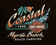 1995 Harley Davidson T Shirt Myrtle Beach SC Coastal Black XXL picture