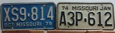 vintage Missouri license plates 1974 And  1979 picture