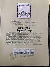 1913 Pope Model L Motorcycle Postage Stamp First Day Of Issue Oct,10,1983 picture