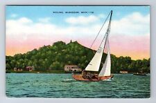 Muskegon MI-Michigan, Sailing on Lake, Antique Vintage Postcard picture