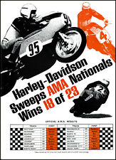 1969 Harley-Davidson Motorcycle sweeps AMA Nationals vintage photo print ad S5 picture