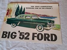 1952 Big Ford Sales Brochure - Foldout Style in Excellent Condition picture