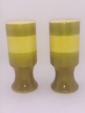 Vintage Mod Pair of 1960s Holt Howard Salt And Pepper Shakers Yellow and Green picture