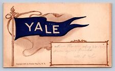 J94/ Interesting Postcard c1910 Yale University Pennant Forman Flag 405 picture