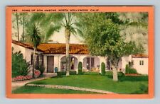 North Hollywood CA, Home Of Don Ameche, Linen California Postcard picture