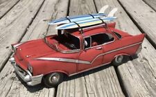 1957 Chevrolet Chevy Bel Air w/ Surf Boards Retro Tin Art Metal Model Car picture
