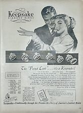 1948 Vtg Print Ad Keepsake Diamond Rings Jewelry Retro Home Wall Art Decor picture