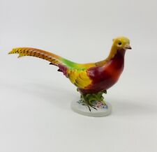 Herend Pheasant Figurine Standing Over Flowers Red Breasted Hand Painted READ picture