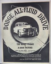 1944 Dodge All Fluid Drive Car Vintage WWII Era Print Ad Man Cave Poster Art 40s picture