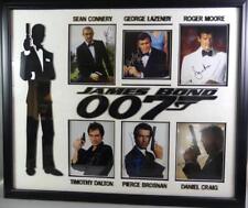 LARGE JAMES BOND 007 FRAMED & AUTOGRAPHED ACTOR PHOTOS W/COA - CONNERY, MOORE + picture