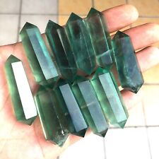 10pcs Bulk 1.75'' Green Fluorite Quartz Crystal DT Double Terminated Points Wand picture