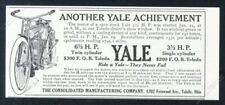 1910 Yale motorcycle illustrated vintage print ad picture