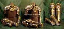 Medieval LOTR Elven Dwarf Armor Pair Of Pauldrons w Gorget Bracers & Leg Greave picture
