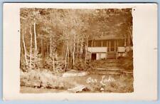1939 RPPC CANADA*ORR LAKE CABIN IN THE WOODS*E M FOSTER ELMVALE ONTARIO picture