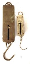 2 Antique John Chatillions Hanging Scales 50lb Package Fish Fishing Decor picture