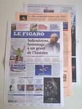 LE FIGARO N°19 910 of 05/08/2008 - SOLZHENITSYN, TRIBUTE TO A GIANT OF HISTORY picture