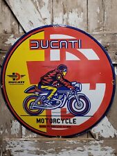 VINTAGE DUCATI MOTORCYCLE PORCELAIN SIGN 30