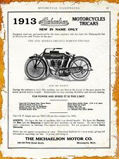 1913 Michaelson Motor Co. Motorcycles New Metal Sign: Minneapolis, Minnesota picture