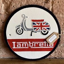 Lambretta Garage Wall Sign - Man Cave Garage Sign - Not Enamel Sign - Cast Iron picture