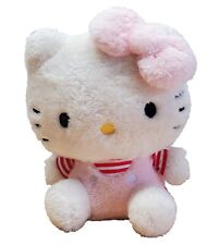 New Hello Kitty Sanrio 2019  Fluffy Pink Overalls Plush Stuffed Animal 10