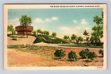 Muskegon MI- Michigan, Block House On Scenic Highway, Vintage c1938 Postcard picture