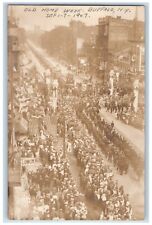 1907 Old Home Week Parade Crowded Buffalo New York NY Posted RPPC Photo Postcard picture