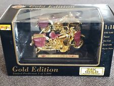 Maisto Harley Davidson Motorcycle 1:18 24k Gold Plated Diecast 1942 Wla Flathead picture
