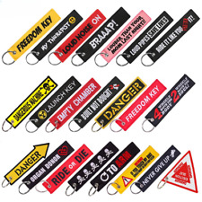 Personalise Tag Motorcycle Accessories Outboard Double Side Embroidered Keychain picture