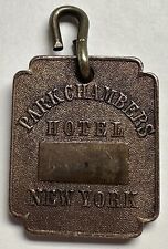 1930’s Park Chambers Hotel Room Key Brass FOB 68 W. 58th St. New York City picture