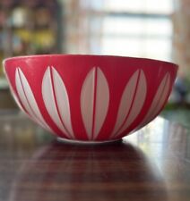 Vintage Catherineholm Bowl Deka Plastics Co. Lotus Leaf White Red picture