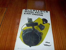 WOW VINTAGE McULLOCH MODEL 49E KART ENGINE 10 PAGES COLOR REPRODUCTON  picture