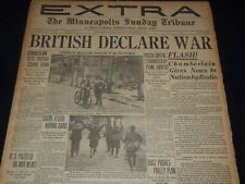 1939 SEPT 3 MINNEAPOLIS SUNDAY TRIBUNE EXTRA - BRITISH DECLARE WAR - NT 9519 picture