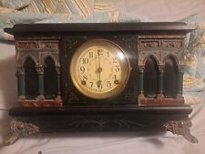 Antique Sessions Clock Co. Mantle Clock Piece Key Wind & Pendulum Cathedral Gong picture