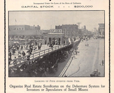 *LOT OF 4* LONG BEACH CA ads 1907 1908 No Saloons Bath House Pavilion Pine Ave picture