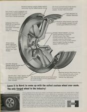1965 Hurst Custom Forged Wheel Three Wing Knock Off Safest Vintage Print Ad picture