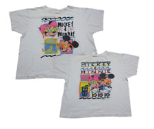 Vintage Disney Mickey & Minnie Mouse Youth Kids Beach T-Shirt Size M 10-12 1980s picture