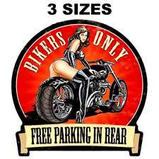 Biker Motorcycle Sign Sticker Decal Hot Biker Chick On Motorcycle Peel & Stick picture