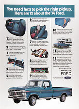 1974 FORD F100 Ranger XLT Lot of (2) Genuine Vintage Ads ~  picture