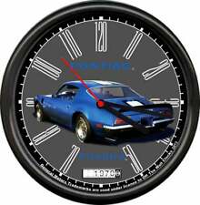 Licensed 1970 Pontiac Firebird Blue Muscle Car General Motors Sign Wall Clock picture