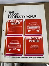 RARE 1976 Dodge Light-Duty Pickup Selling Positions Brochure - For Salesmen Only picture