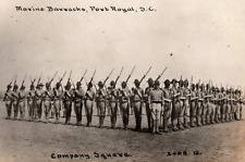 USMC US Marines Street Riot Drill WWI Era RPPC Real Photo Postcard picture