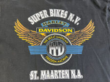 Mens Harley Davidson Super Bikes N.V. St. Maarten T-Shirt Size Large 1996  picture