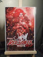 Red Sonja 2 Black White Red Signed By Jonboy Meyers. picture